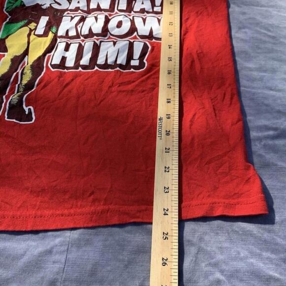 WILL FERRELL ELF OMG SANTA I KNOW HIM! Red Short Sleeve TSHIRT Size Small​​​ - Picture 4 of 6